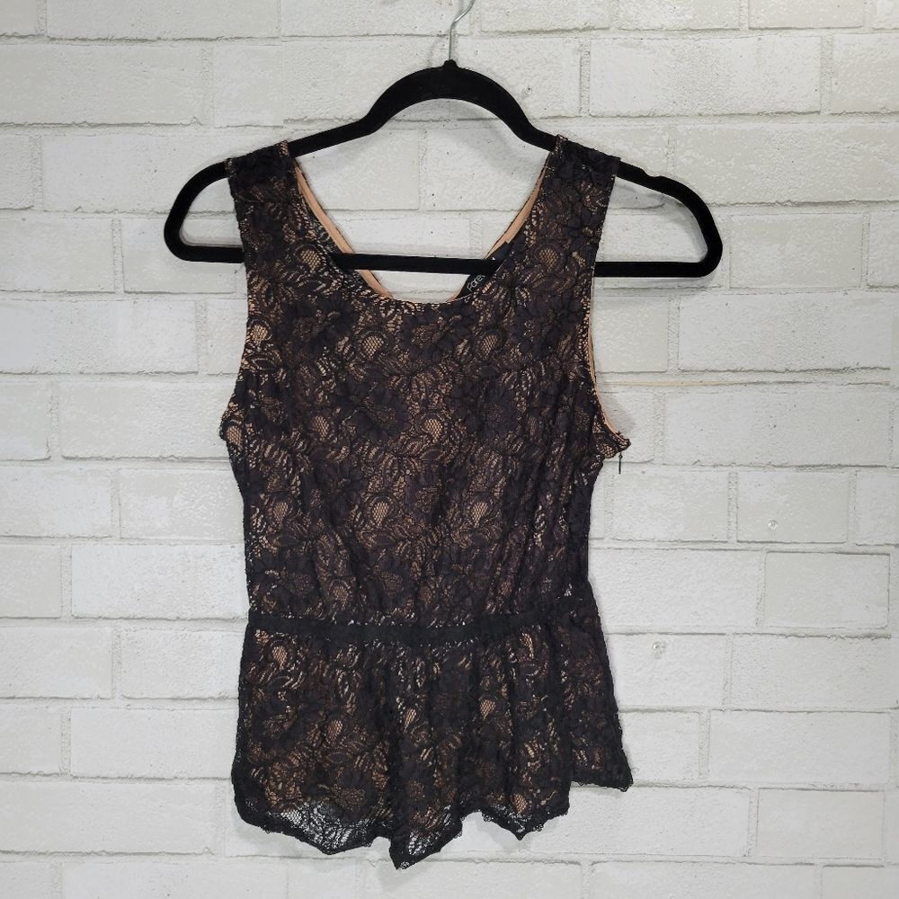 Forever 21 black lace open back tank